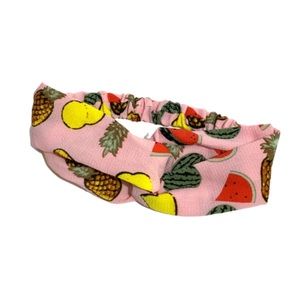 Watermelon & Pineapple Print Boho Twist Headband